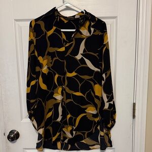 Colleen Lopez Black and Gold Floral Blouse
